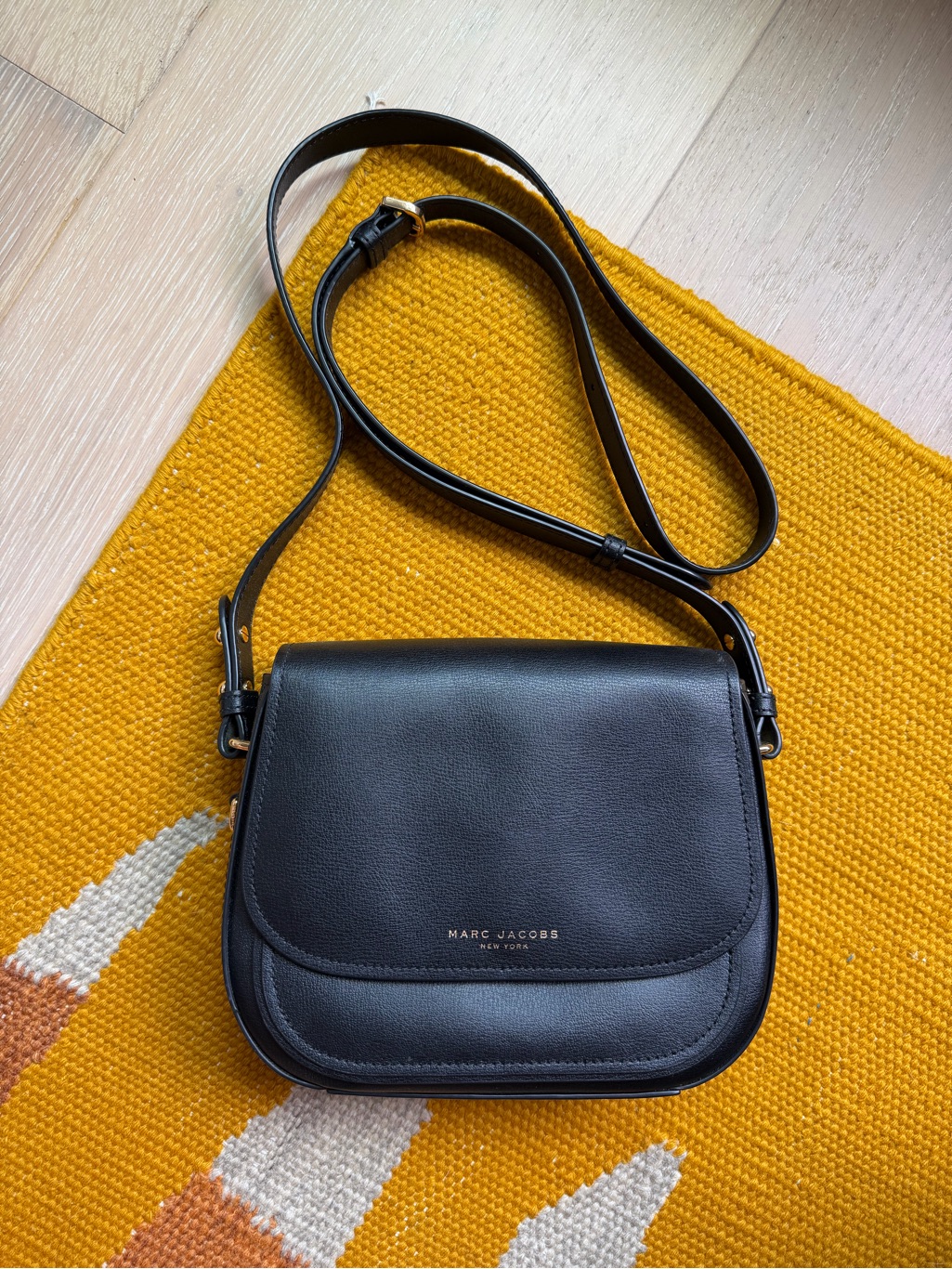 Marc Jacobs Black Leather Crossbody Saddle Bag
